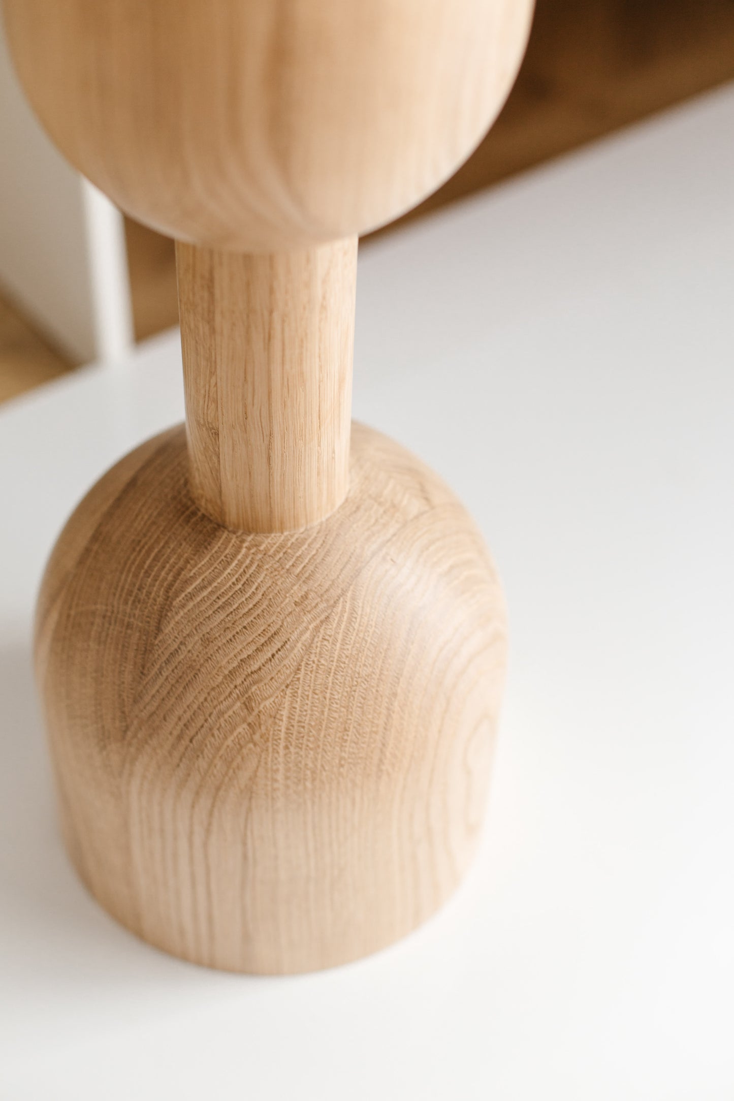 Natural Wooden Coffee Table Leg – Lathe-Turned Furniture Support, H450 mm