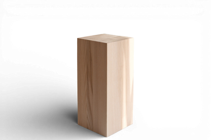 Solid Ash Wooden Coffee Table Block – Handmade Pedestal Table, H450 mm