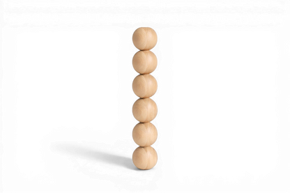 Tischbein aus Holz – gedrehtes Design mit sechs Kugeln, 491 mm