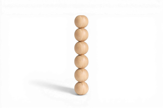 Tischbein aus Holz – gedrehtes Design mit sechs Kugeln, 491 mm