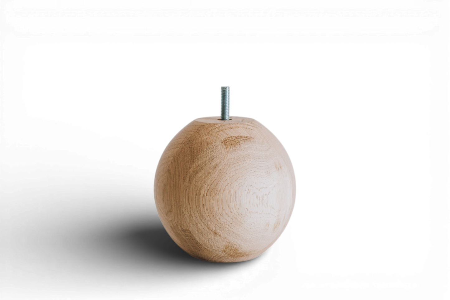 Rund gedrechselter Möbelfuß aus Holz mit Kugeldetail – Drechseldesign, H150 mm