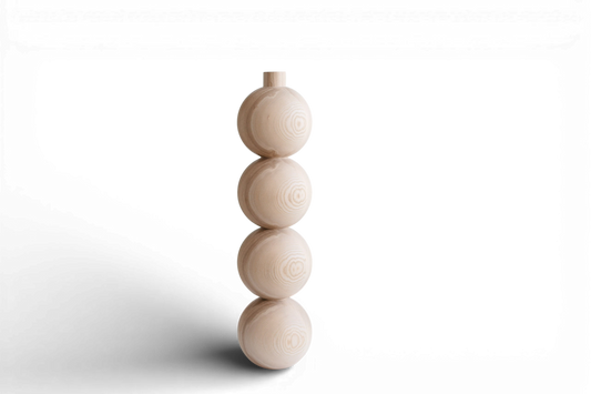 Holzmöbelfuß mit vier Kugeln – Gedrechseltes Design, H670 mm