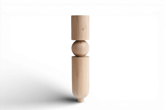 Holztisch- & Bartischbein mit abgerundetem Kugelsegment – Drechseldesign, H690 mm