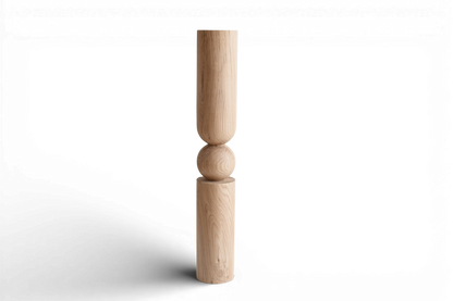 Wooden Table & Bar Leg with Center Sphere Detail – Lathe-Turned Design, H900 mm
