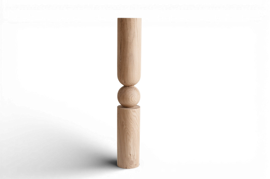 Holztisch- & Barbein mit Kugeldrechselung in der Mitte – Gedrechseltes Design, H900 mm