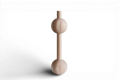 Wooden Furniture Leg with Double Sphere Detail – Lathe-Turned Design, H670 mm