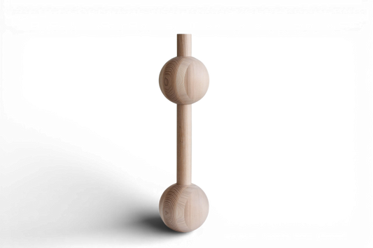 Möbelbein aus Holz mit Doppelkugel-Detail – gedrechseltes Design, H670 mm