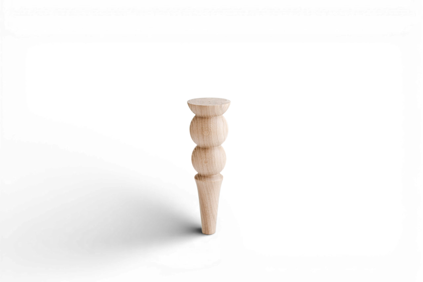 Konische Holzmöbelfüße mit Doppelkugel-Detail – gedrechseltes Design, H250 mm