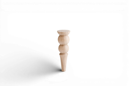 Konische Holzmöbelfüße mit Doppelkugel-Detail – gedrechseltes Design, H250 mm