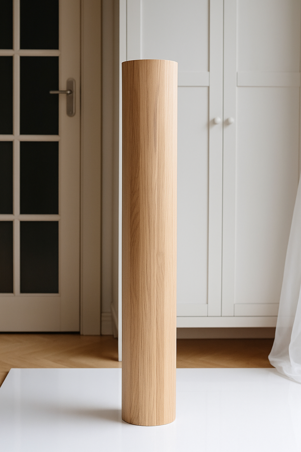 Turned Round Wooden Table & Bar Leg – Smooth Straight Design, H690 mm