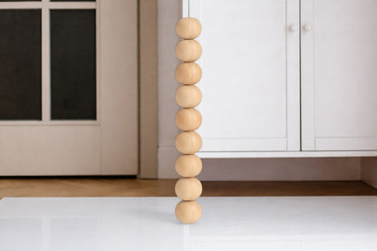 Gedrechseltes Tischbein aus Holz – Neun-Kugel-Design, 739 mm