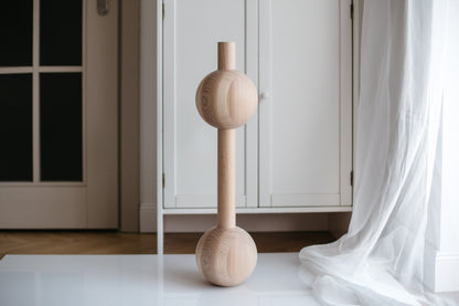 Hölzernes Möbelbein mit vier Kugelsegmenten – Handgefertigtes Design, 3er-Set, H670 mm