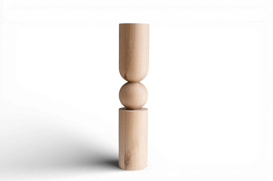 Holztisch- & Bartischbein mit Kugelfuß – Handgefertigtes Design, H690 mm
