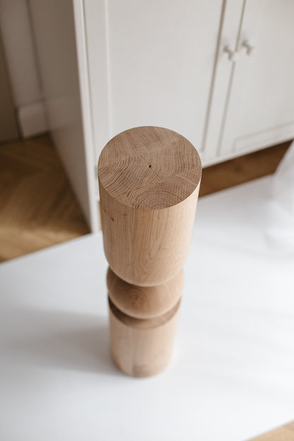 Holztisch- & Bartischbein mit Kugelfuß – Handgefertigtes Design, H690 mm