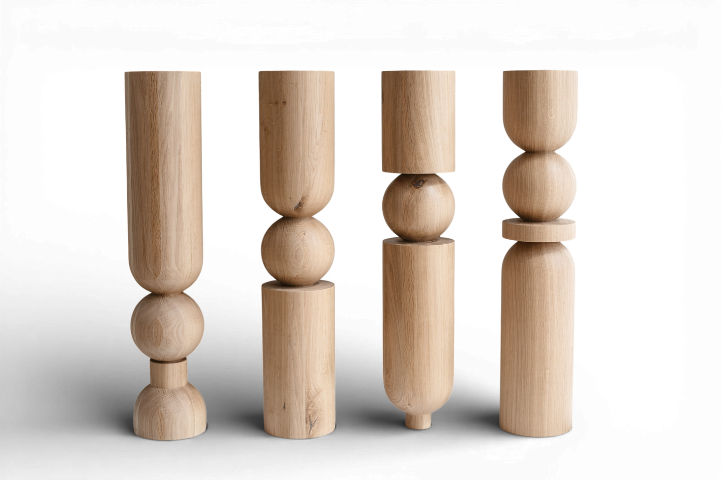Holz-Tisch- und Barfußmöbelbeine – Handgefertigtes Design, 4er-Set, H690 mm