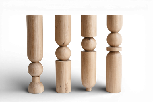Holz-Tisch- und Barfußmöbelbeine – Handgefertigtes Design, 4er-Set, H690 mm