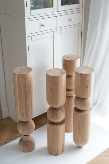 Holz-Tisch- und Barfußmöbelbeine – Handgefertigtes Design, 4er-Set, H690 mm