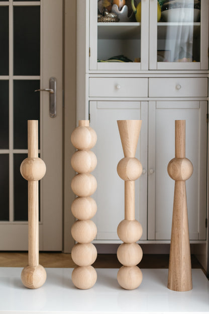 Massivholzmöbelbeine aus Eiche – handgefertigte Tischbeine, 4er-Set, H760 mm