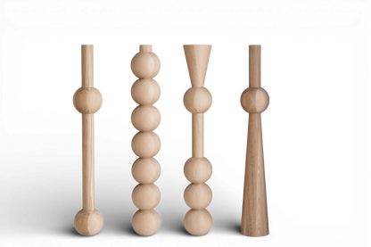 Massivholzmöbelbeine aus Eiche – handgefertigte Tischbeine, 4er-Set, H760 mm