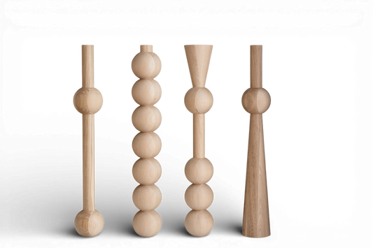 Massivholzmöbelbeine aus Eiche – handgefertigte Tischbeine, 4er-Set, H760 mm