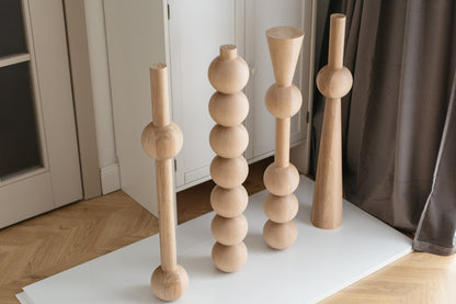 Massivholzmöbelbeine aus Eiche – handgefertigte Tischbeine, 4er-Set, H760 mm
