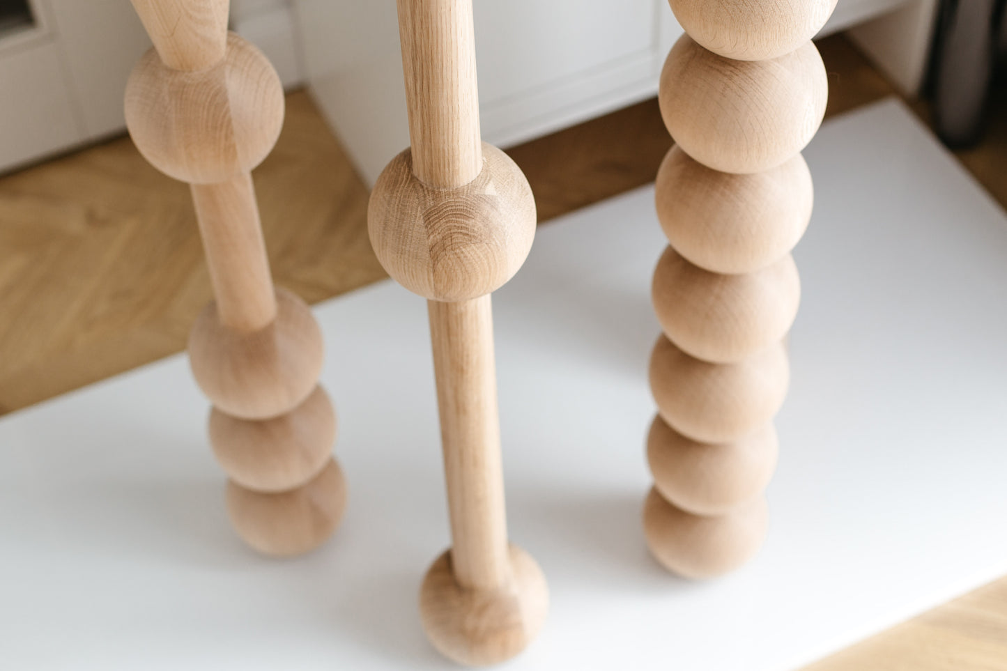 Massivholzmöbelbeine aus Eiche – handgefertigte Tischbeine, 4er-Set, H760 mm