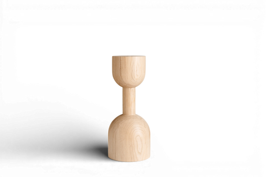 Kaffeetischbein aus Naturholz – gedrechselte Möbelstütze, H450 mm