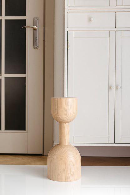 Natural Wooden Coffee Table Leg – Lathe-Turned Furniture Support, H450 mm