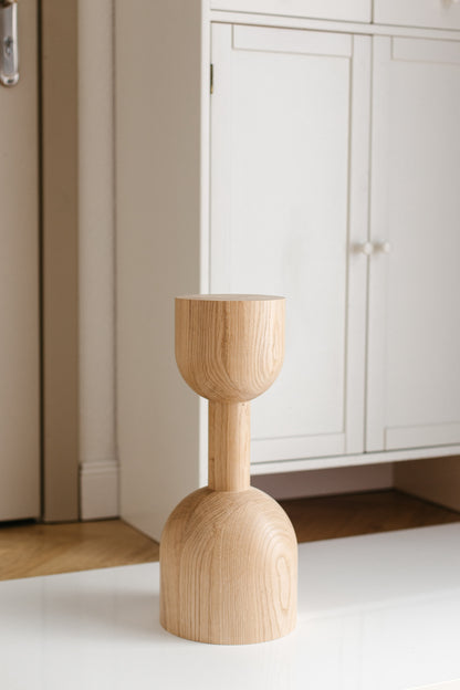 Natural Wooden Coffee Table Leg – Lathe-Turned Furniture Support, H450 mm