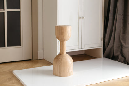 Natural Wooden Coffee Table Leg – Lathe-Turned Furniture Support, H450 mm