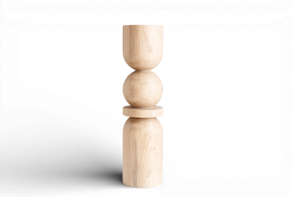 Wooden Table & Bar Leg with Center Sphere Detail – Lathe-Turned Design, H710 mm