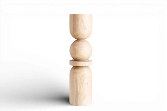 Holztisch- & Bartischbein mit zentralem Kugeldetail – Drechseldesign, H710 mm