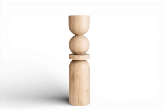 Holztisch- & Bartischbein mit zentraler Kugelverzierung – gedrechseltes Design, H860 mm