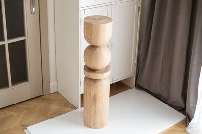 Holztisch- & Bartischbein mit zentraler Kugelverzierung – gedrechseltes Design, H860 mm