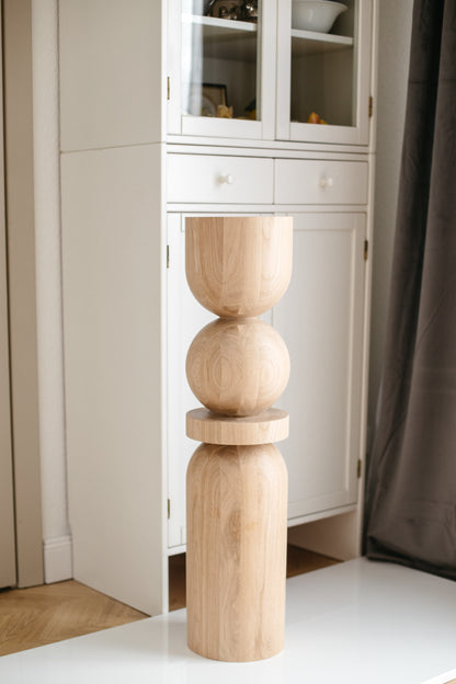 Holztisch- & Bartischbein mit zentraler Kugelverzierung – gedrechseltes Design, H860 mm