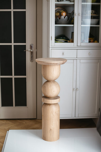 Holzsockel – Beistelltisch oder Pflanzenständer, gedrechseltes Design, H900 mm