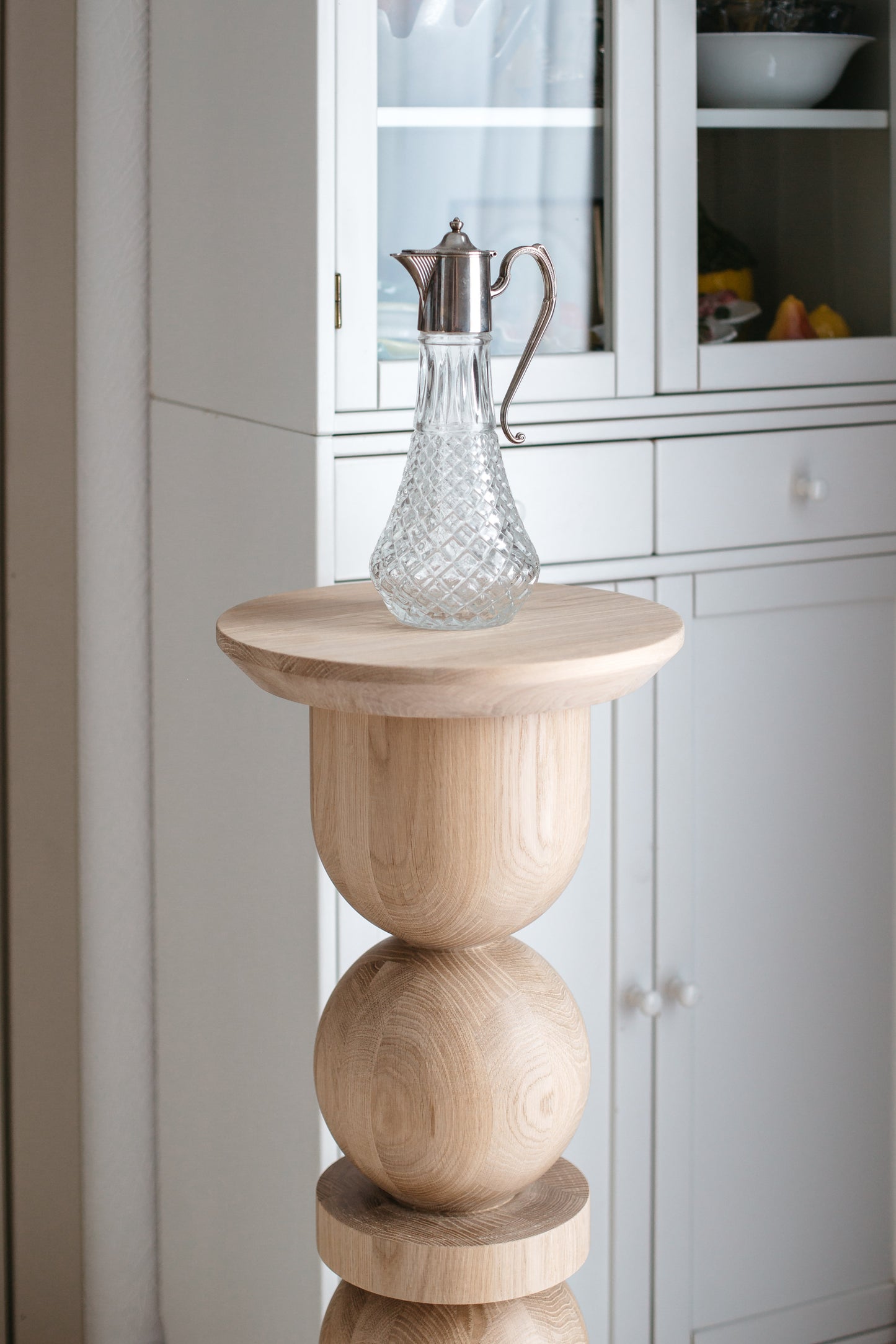 Holzsockel – Beistelltisch oder Pflanzenständer, gedrechseltes Design, H900 mm