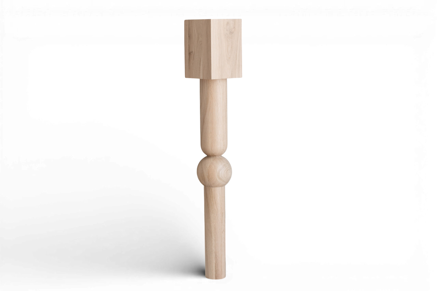 Holztisch & Barbein mit quadratischer Platte – gedrechseltes Design, H900 mm