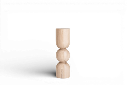 Kaffeetischbein aus Naturholz mit Kugeldetail – gedrechseltes Design, H400 mm