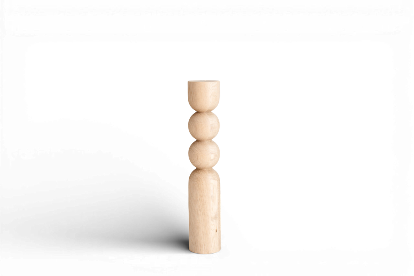 Kaffeetischbein aus Naturholz mit doppelkugeligem Detail – handgefertigtes Design, H540 mm