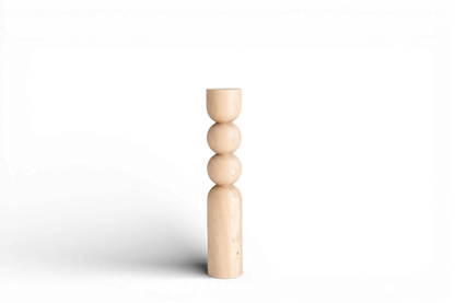 Kaffeetischbein aus Naturholz mit doppelkugeligem Detail – handgefertigtes Design, H540 mm