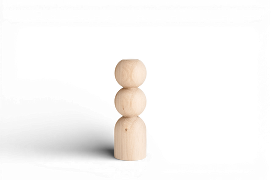 Möbelbeine aus Holz mit doppelten Kugeldetails – Handgefertigtes Design, H305 mm