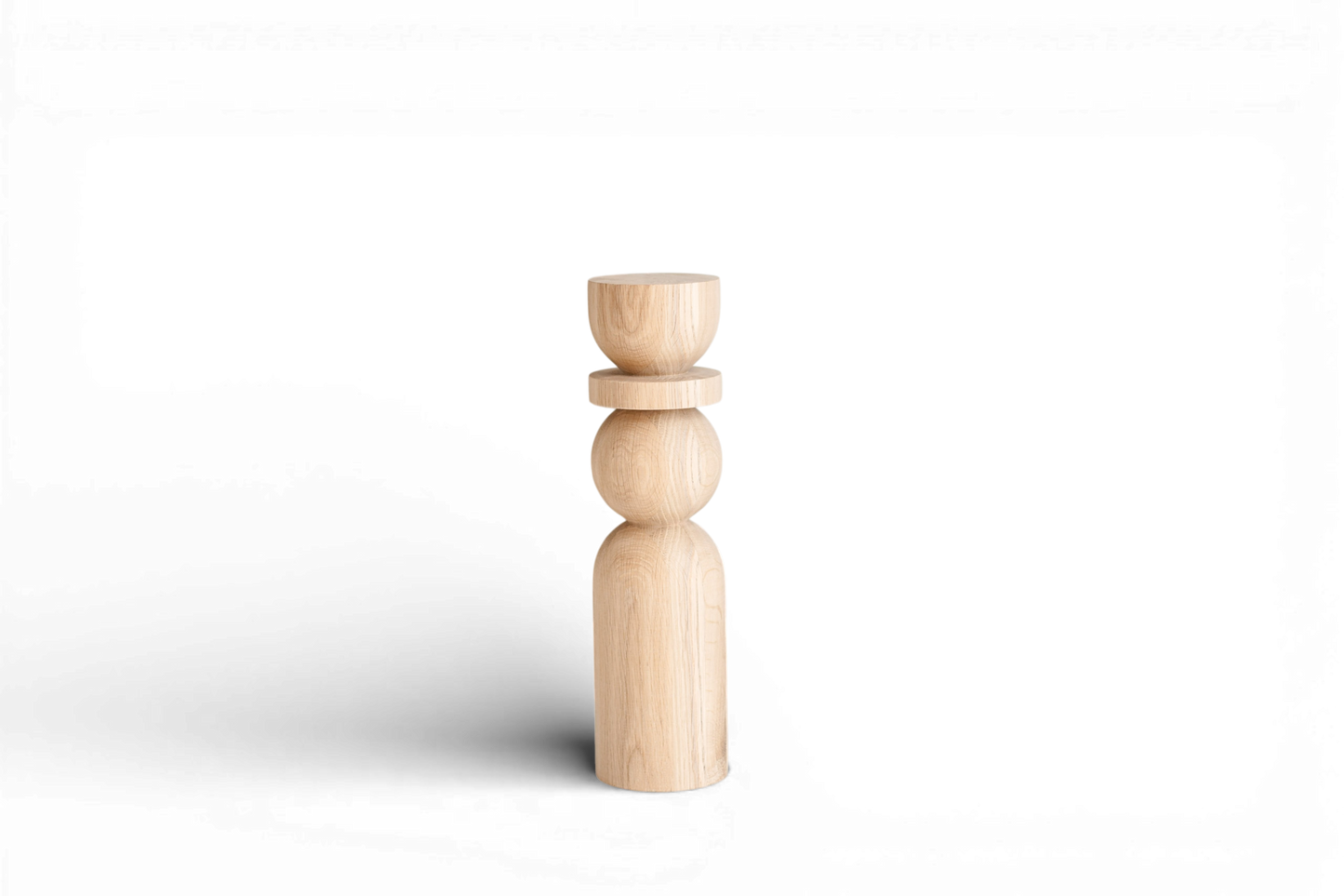 Couchtischbein aus Naturholz mit Kugeldetail – Handgefertigtes Design, H380 mm
