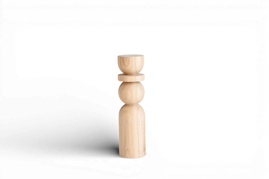Natural Wooden Coffee Table Leg with Sphere Detail – Handmade Design, H380 mm