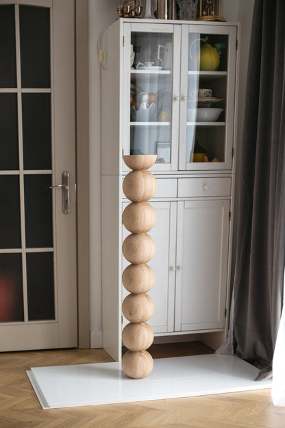 Tall Wooden Bar & Table Leg – Lathe-Turned Furniture Support, H1100 mm