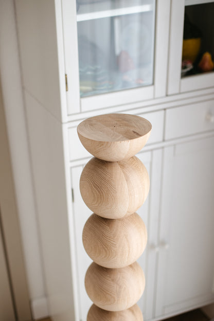 Tall Wooden Bar & Table Leg – Lathe-Turned Furniture Support, H1100 mm