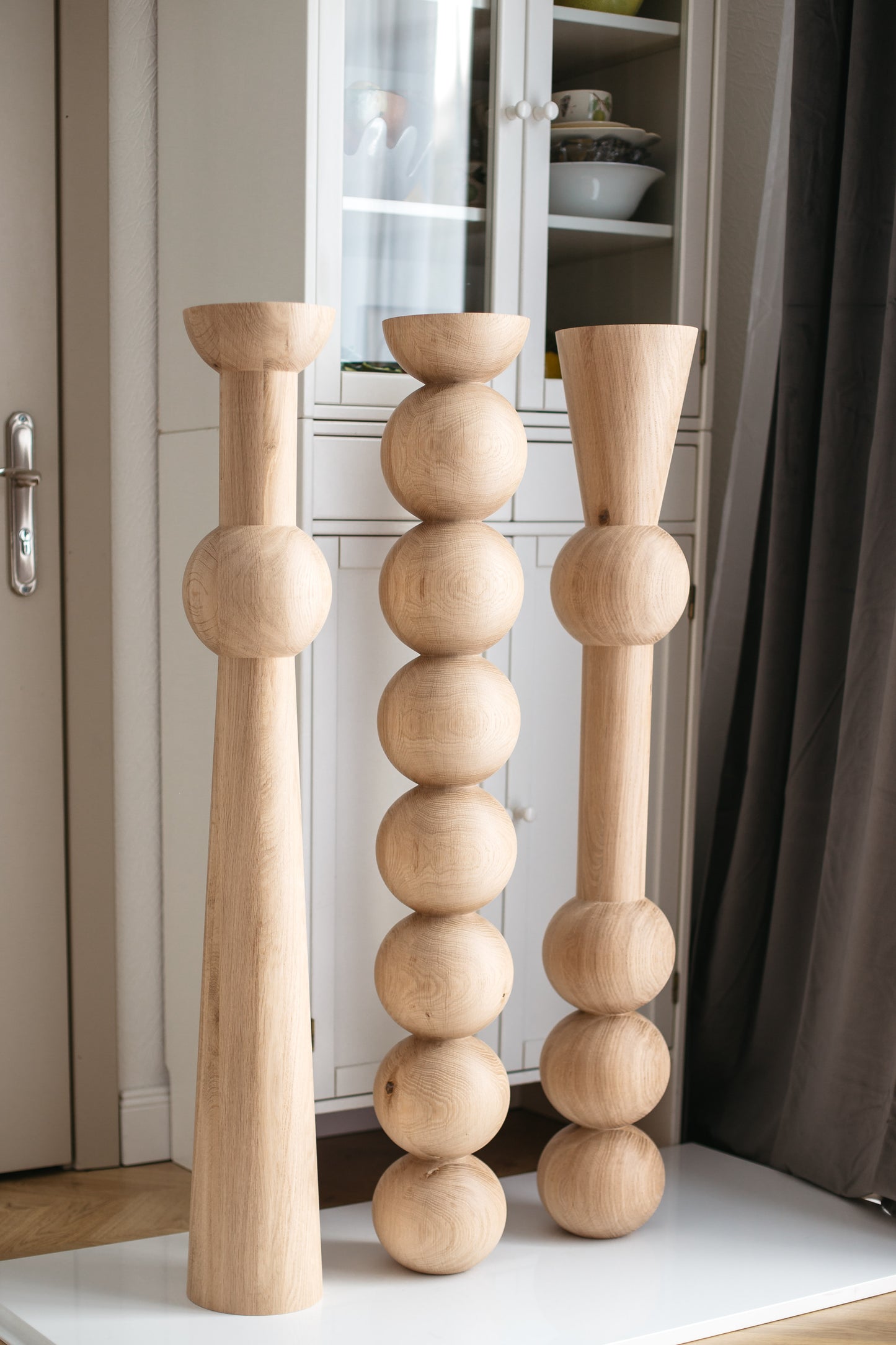 Tisch- und Bartischbeine aus Holz – handgefertigte Möbelbeine, 3er-Set, H1100 mm
