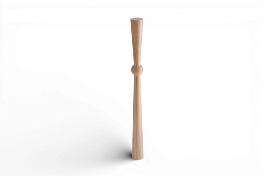 Holztisch- & Bartischbein mit zentralem Kugeldetail – Drechseldesign, H870 mm