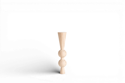Tischbein aus Naturholz mit zwei oberen Kugeln – handgefertigtes Design, H400 mm