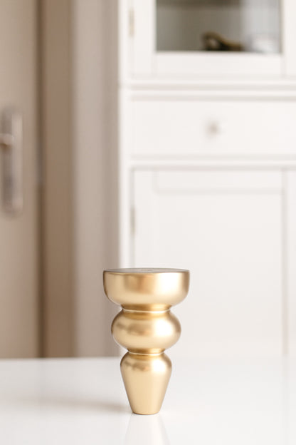 Möbelfuß aus Birkenholz – Gold Matt (IGM), H155 mm